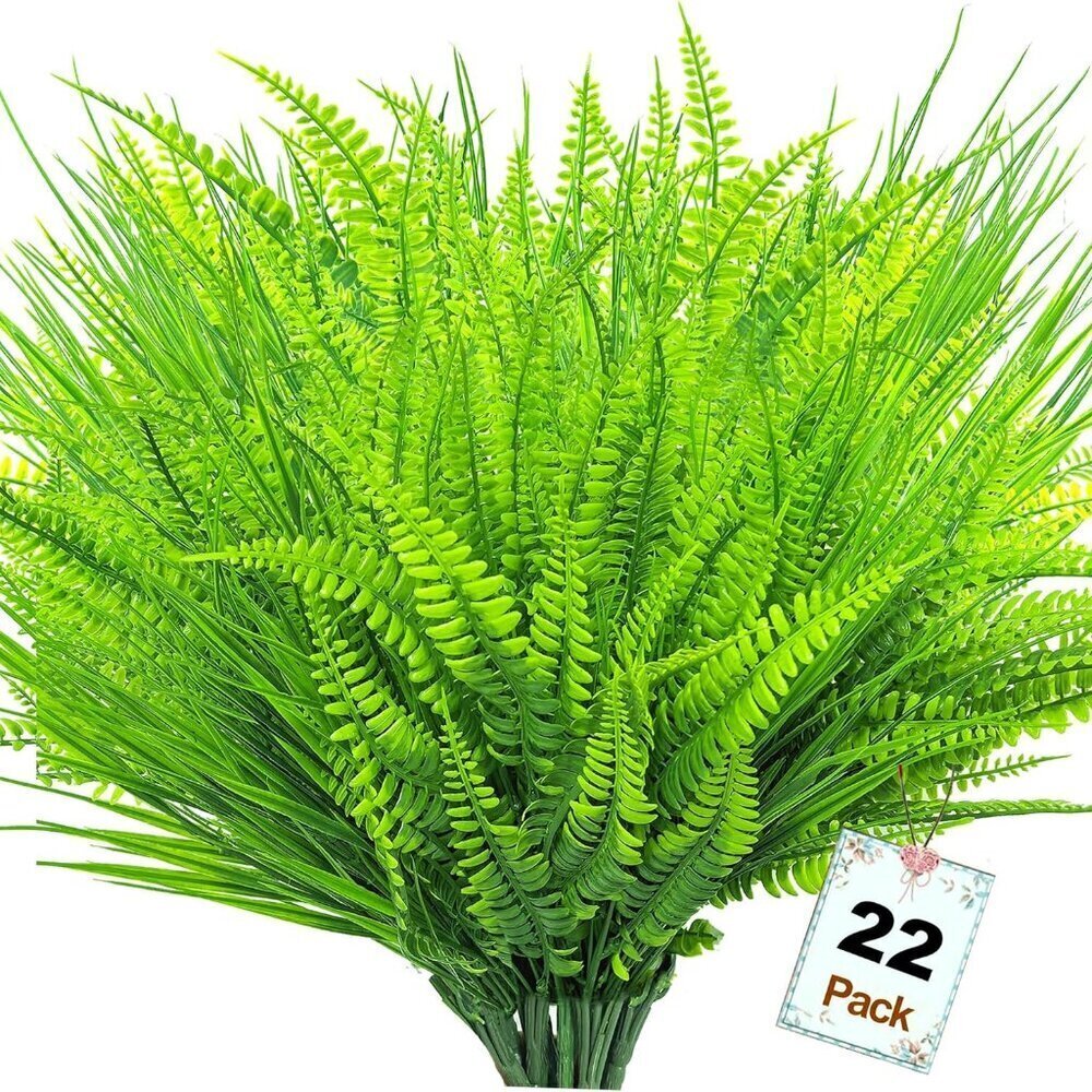 22 Bundles Artificial Plants Outdoor, Plants UV Resistant Artificial Boston